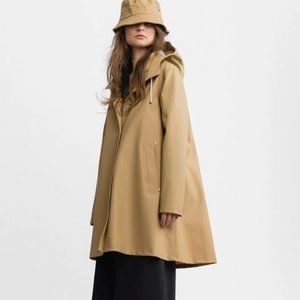 - Stutterheim Mosebacke Hooded Rain Coat Sand Heavy Weight Rubberized Cott…